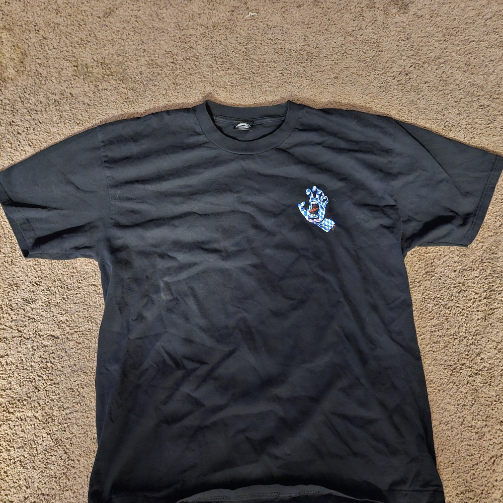 Santa Cruz Skateboards Black Short-Sleeve Tee with Blue Graphic